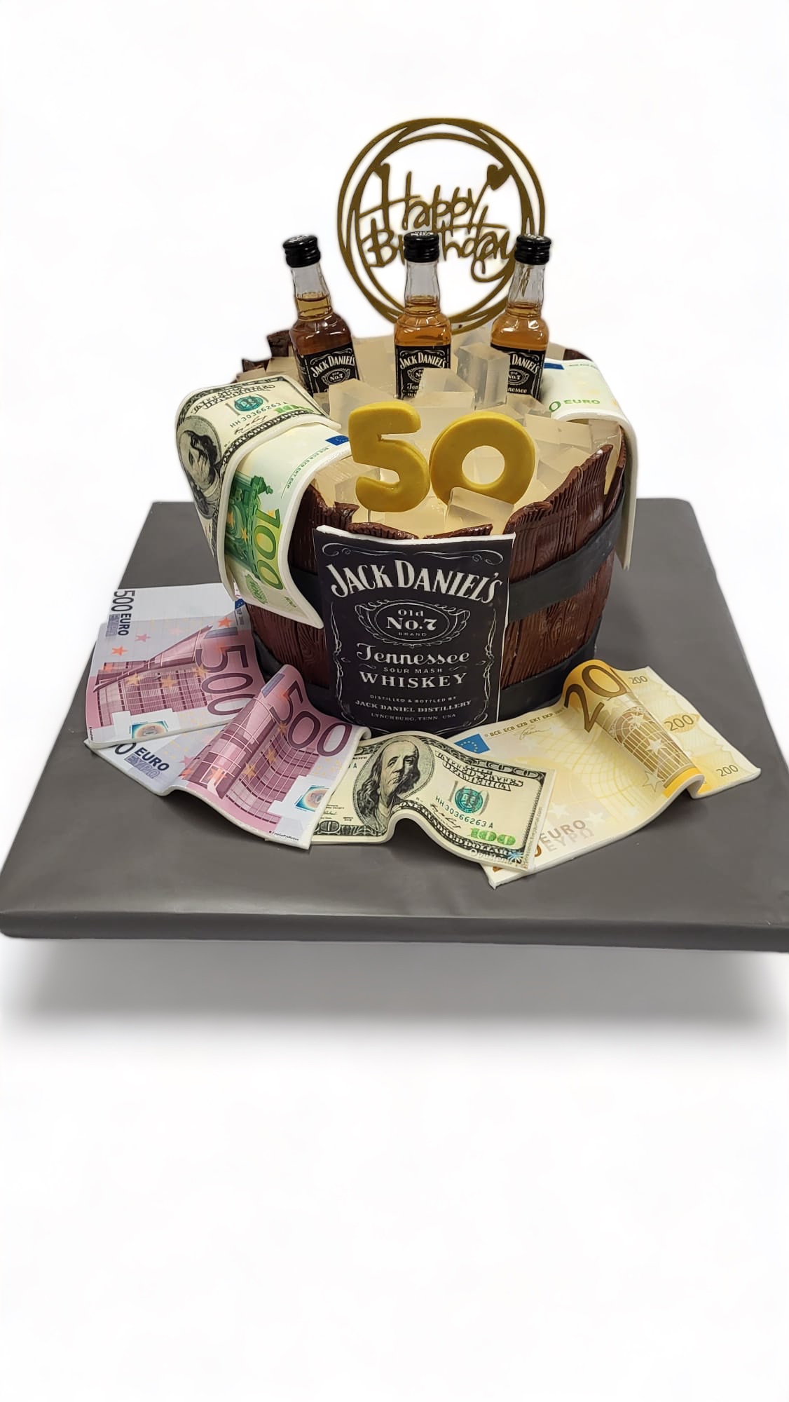 Jack Daniels, dollar bills cake (torta JD, dolari) (85) (16 porcija)