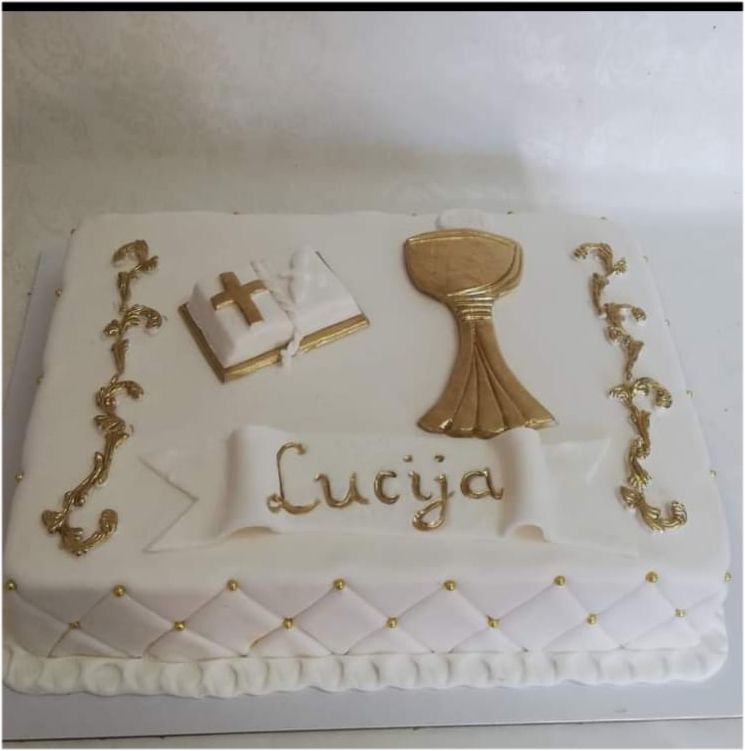 Torte za pričest sa zlatnim kaležom (505) (20 porcija)